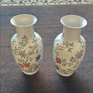 Elegant White Vases with Floral Accents